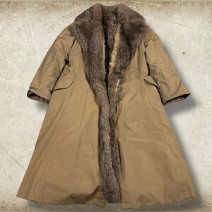 Real Opossum Lined Trench Coat Size Medium